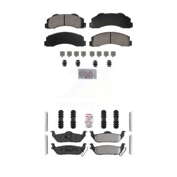 Front Ceramic Rear Semi-Metallic Disc Brake Pads Kit For 2010-2011 Ford F-150 KNF-101830