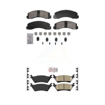 Front Rear Ceramic Disc Brake Pads Kit For 2018-2020 Ford F-150 With Manual Parking KNF-101860