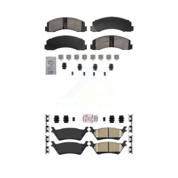 Front Rear Ceramic Disc Brake Pads Kit For 2018-2020 Ford F-150 With Manual Parking KNF-101861