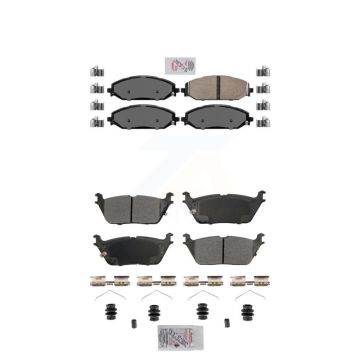 Front Ceramic Rear Semi-Metallic Disc Brake Pads Kit For Ram 1500 Jeep Wagoneer Grand L KNF-101867