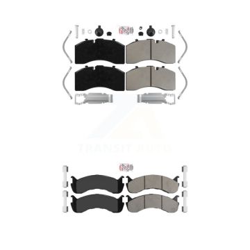 Front Rear Semi-Metallic Disc Brake Pads Kit For Freightliner M2 106 Kenworth T370 112 KNF-101933