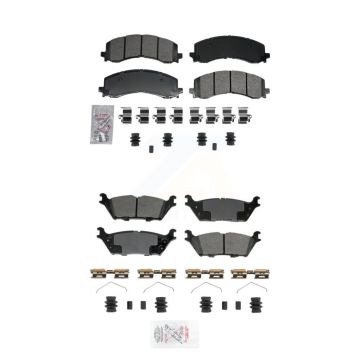 Front Rear Semi-Metallic Disc Brake Pads Kit For Ford Bronco F-150 Lightning Expedition KNF-101968