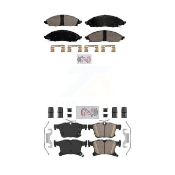 Front Rear Ceramic Disc Brake Pads Kit For 2020-2023 Chrysler Pacifica AWD KNF-102000