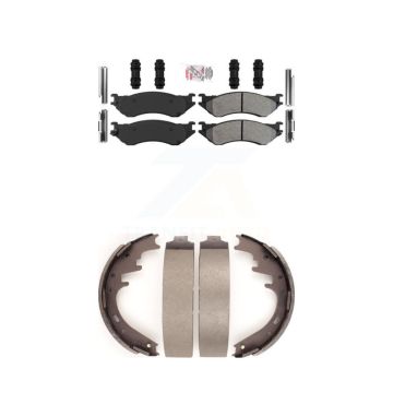 Front Rear Semi-Metallic Disc Brake Pads Kit For Ford F-150 Dodge Ram 1500 Van B1500 KNN-100075