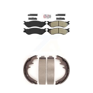 Front Rear Semi-Metallic Disc Brake Pads Kit For Ford F-150 Dodge Ram 1500 Van B1500 KNN-100076