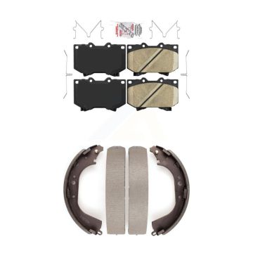 Front Rear Ceramic Disc Brake Pads Kit For 2000-2002 Toyota Tundra 4.7" Plate Length KNN-100209
