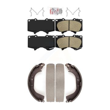 Front Rear Ceramic Disc Brake Pads Kit For 2000-2002 Toyota Tundra 5.3" Plate Length KNN-100210