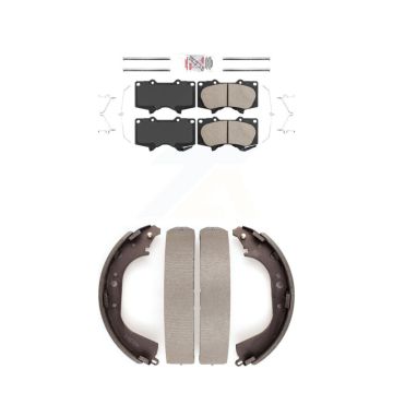Front Rear Ceramic Disc Brake Pads Kit For 2000-2002 Toyota Tundra 5.3" Plate Length KNN-100211