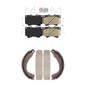 Front Rear Ceramic Disc Brake Pads Kit For 2003 Toyota Tundra 4.7" Plate Length KNN-100212