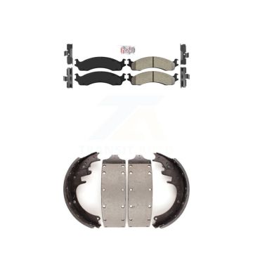 Front Rear Semi-Metallic Disc Brake Pads Kit For Dodge Ram 3500 Van KNN-100235
