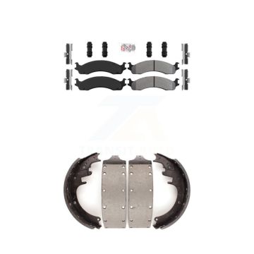 Front Rear Semi-Metallic Disc Brake Pads Kit For Dodge Ram 3500 Van KNN-100236