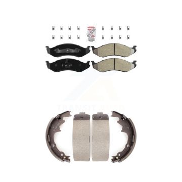 Front Rear Semi-Metallic Disc Brake Pads Kit For Jeep Wrangler Cherokee TJ KNN-100282