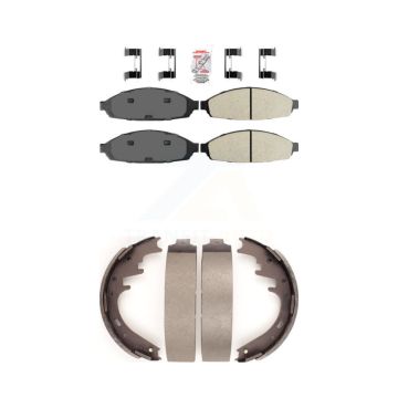 Front Rear Semi-Metallic Disc Brake Pads Kit For 03-05 Lincoln Town Car With E F-150 Axle KNN-100285