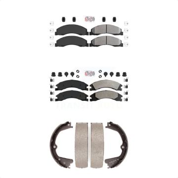 Front Rear Semi-Metallic Disc Brake Pads Kit For Ford E-350 Super Duty E-250 E-150 E-450 KNN-100318