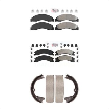 Front Rear Semi-Metallic Disc Brake Pads Kit For Ford E-350 Super Duty E-250 E-150 E-450 KNN-100319