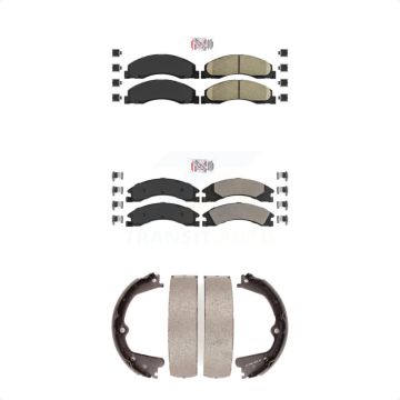 Front Ceramic Rear Semi-Metallic Disc Brake Pads Kit For Ford E-350 Super Duty E-250 KNN-100320