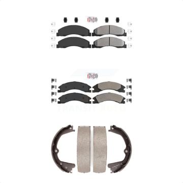 Front Rear Semi-Metallic Disc Brake Pads Kit For Ford E-350 Super Duty E-250 E-150 E-450 KNN-100321