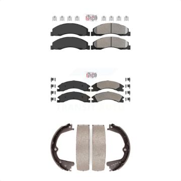 Front Rear Semi-Metallic Disc Brake Pads Kit For Ford E-350 Super Duty E-250 E-150 E-450 KNN-100322