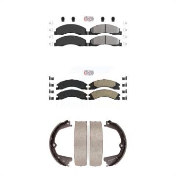Front Semi-Metallic Rear Ceramic Disc Brake Pads Kit For Ford E-350 Super Duty E-250 KNN-100324