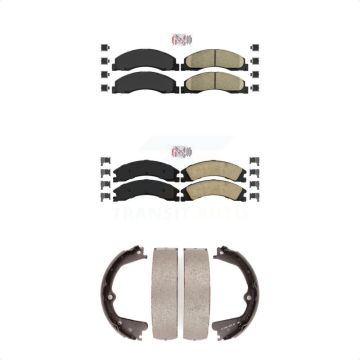 Front Rear Ceramic Disc Brake Pads Kit For Ford E-450 Super Duty KNN-100326