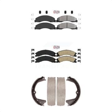Front Semi-Metallic Rear Ceramic Disc Brake Pads Kit For Ford E-450 Super Duty KNN-100327