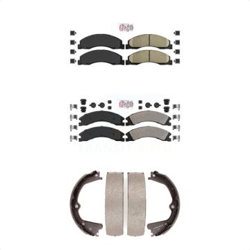 Front Ceramic Rear Semi-Metallic Disc Brake Pads Kit For Ford E-450 Super Duty KNN-100329