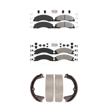 Front Rear Semi-Metallic Disc Brake Pads Kit For Ford E-450 Super Duty KNN-100330