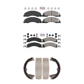 Front Rear Semi-Metallic Disc Brake Pads Kit For Ford E-450 Super Duty KNN-100331
