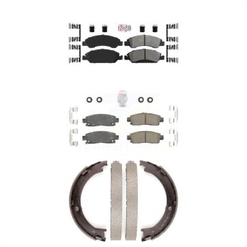 Front Semi-Metallic Rear Ceramic Disc Brake Pads Kit For Cadillac XTS KNN-100347