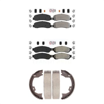 Front Rear Semi-Metallic Disc Brake Pads Kit For Ford F-350 Super Duty KNN-100352