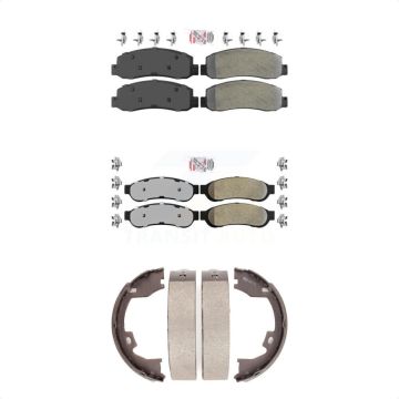 Front Rear Semi-Metallic Disc Brake Pads Kit For Ford F-350 Super Duty KNN-100353