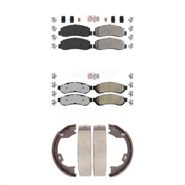 Front Rear Semi-Metallic Disc Brake Pads Kit For Ford F-350 Super Duty KNN-100354