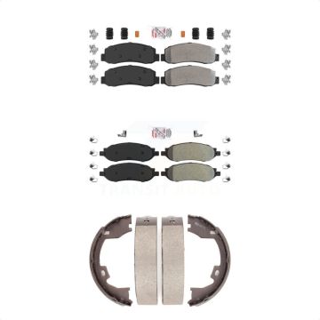 Front Rear Semi-Metallic Disc Brake Pads Kit For 2005-2007 Ford F-350 Super Duty F-250 KNN-100358