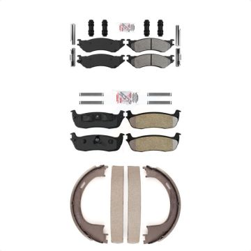 Front Rear Semi-Metallic Disc Brake Pads Kit For Ford F-150 Expedition F-250 Heritage KNN-100361
