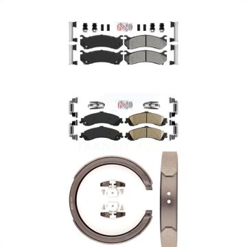 Front Semi-Metallic Rear Ceramic Disc Brake Pads Kit For Chevrolet GMC Silverado 1500 XL KNN-100382
