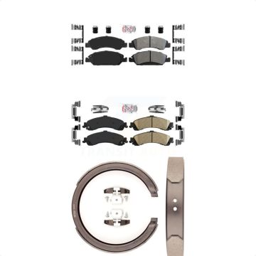 Front Semi-Metallic Rear Ceramic Disc Brake Pads Kit For Chevrolet Silverado 1500 GMC KNN-100393