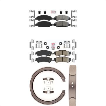 Front Semi-Metallic Rear Ceramic Disc Brake Pads Kit For Chevrolet GMC Silverado 1500 KNN-100399