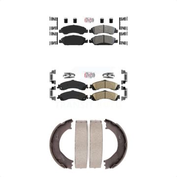 Front Semi-Metallic Rear Ceramic Disc Brake Pads Kit For Chevrolet Silverado 1500 GMC KNN-100402