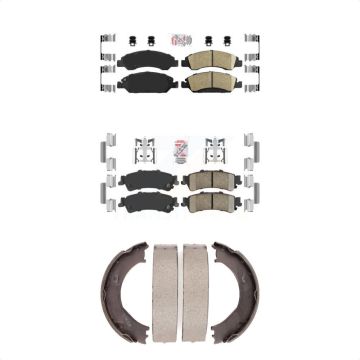 Front Rear Ceramic Disc Brake Pads Kit For 2006 Chevrolet Silverado 1500 GMC Sierra KNN-100403