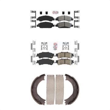 Front Semi-Metallic Rear Ceramic Disc Brake Pads Kit For Chevrolet Silverado 1500 GMC KNN-100405