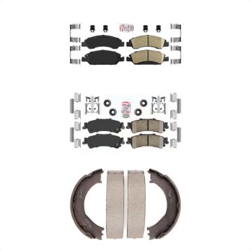 Front Rear Ceramic Disc Brake Pads Kit For 2006 Chevrolet Silverado 1500 GMC Sierra KNN-100406