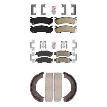 Front Rear Ceramic Disc Brake Pads Kit For 2006 Chevrolet Silverado 1500 GMC Sierra KNN-100411