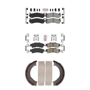 Front Semi-Metallic Rear Ceramic Disc Brake Pads Kit For Chevrolet Silverado 1500 GMC KNN-100412