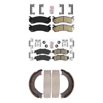 Front Rear Ceramic Disc Brake Pads Kit For 2006 Chevrolet Silverado 1500 GMC Sierra KNN-100413
