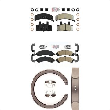 Front Semi-Metallic Rear Ceramic Disc Brake Pads Kit For 2000 GMC Yukon Drum rear brakes KNN-100415