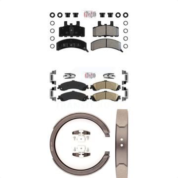 Front Semi-Metallic Rear Ceramic Disc Brake Pads Kit For 2000 GMC Yukon Drum rear brakes KNN-100416