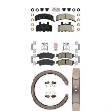 Front Semi-Metallic Rear Ceramic Disc Brake Pads Kit For 2000 GMC Yukon Drum rear brakes KNN-100417