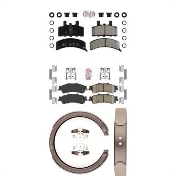 Front Semi-Metallic Rear Ceramic Disc Brake Pads Kit For 2000 GMC Yukon Drum rear brakes KNN-100418