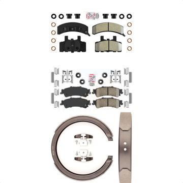 Front Semi-Metallic Rear Ceramic Disc Brake Pads Kit For 2000 GMC Yukon Drum rear brakes KNN-100419