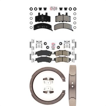 Front Semi-Metallic Rear Ceramic Disc Brake Pads Kit For 2000 GMC Yukon Drum rear brakes KNN-100420
